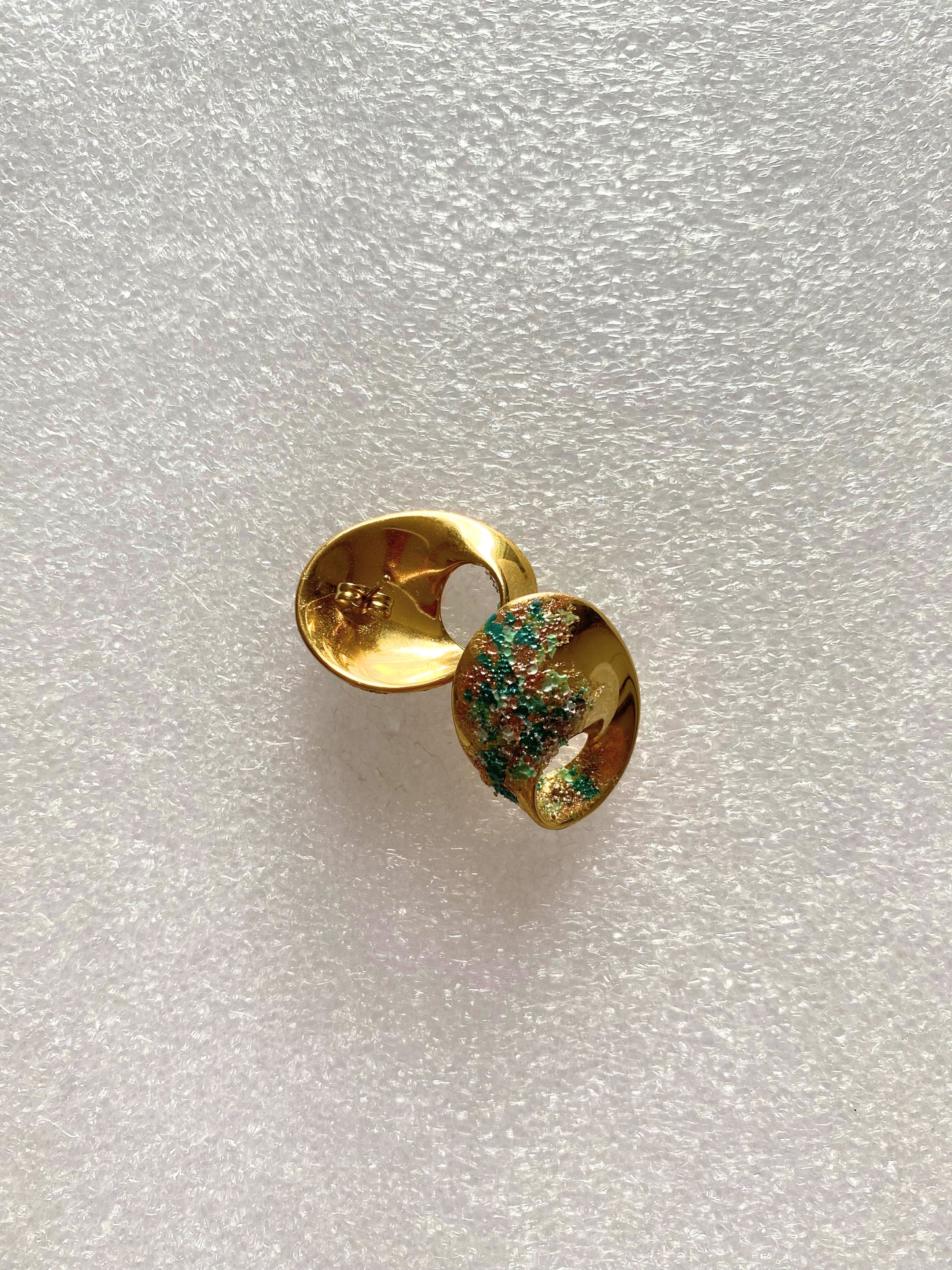 Crispy earrings - GREEN OVAL