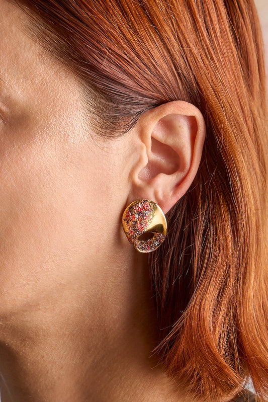 Crispy earrings - RED OVAL