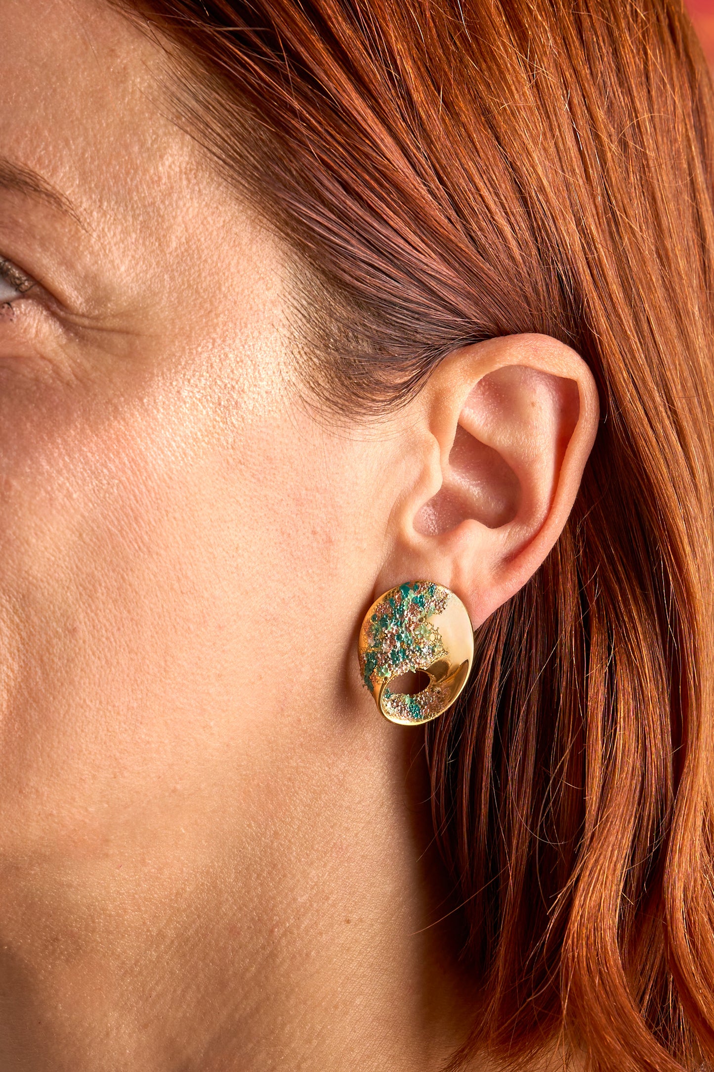 Crispy earrings - GREEN OVAL