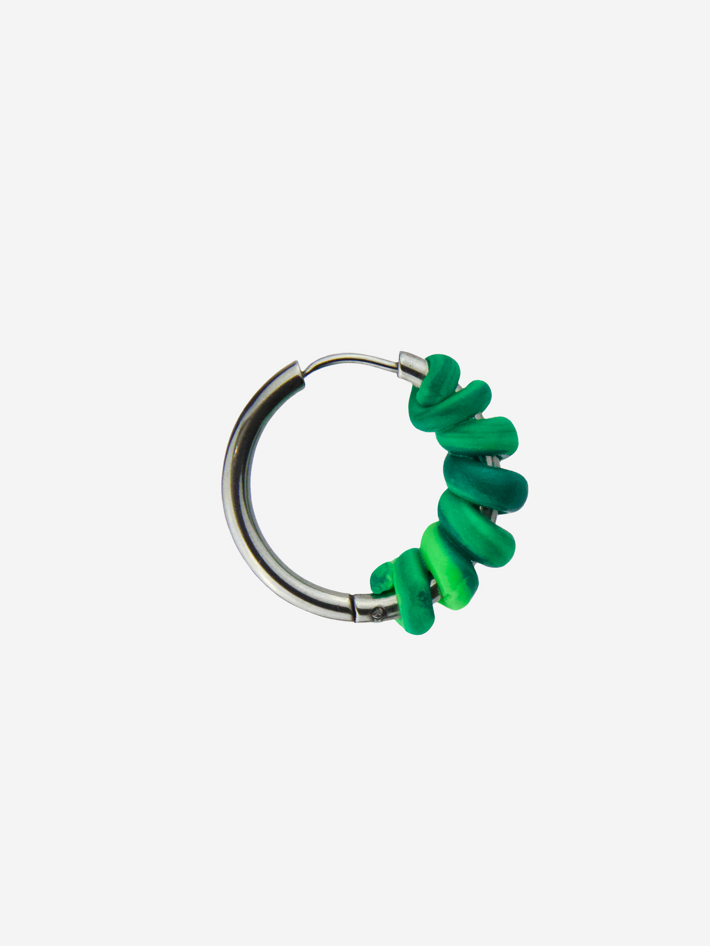 Cerchietto 2 cm Argento con Vermetto Verde Mix