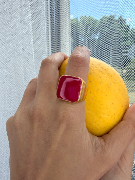 Chunky ring - MAGENTA