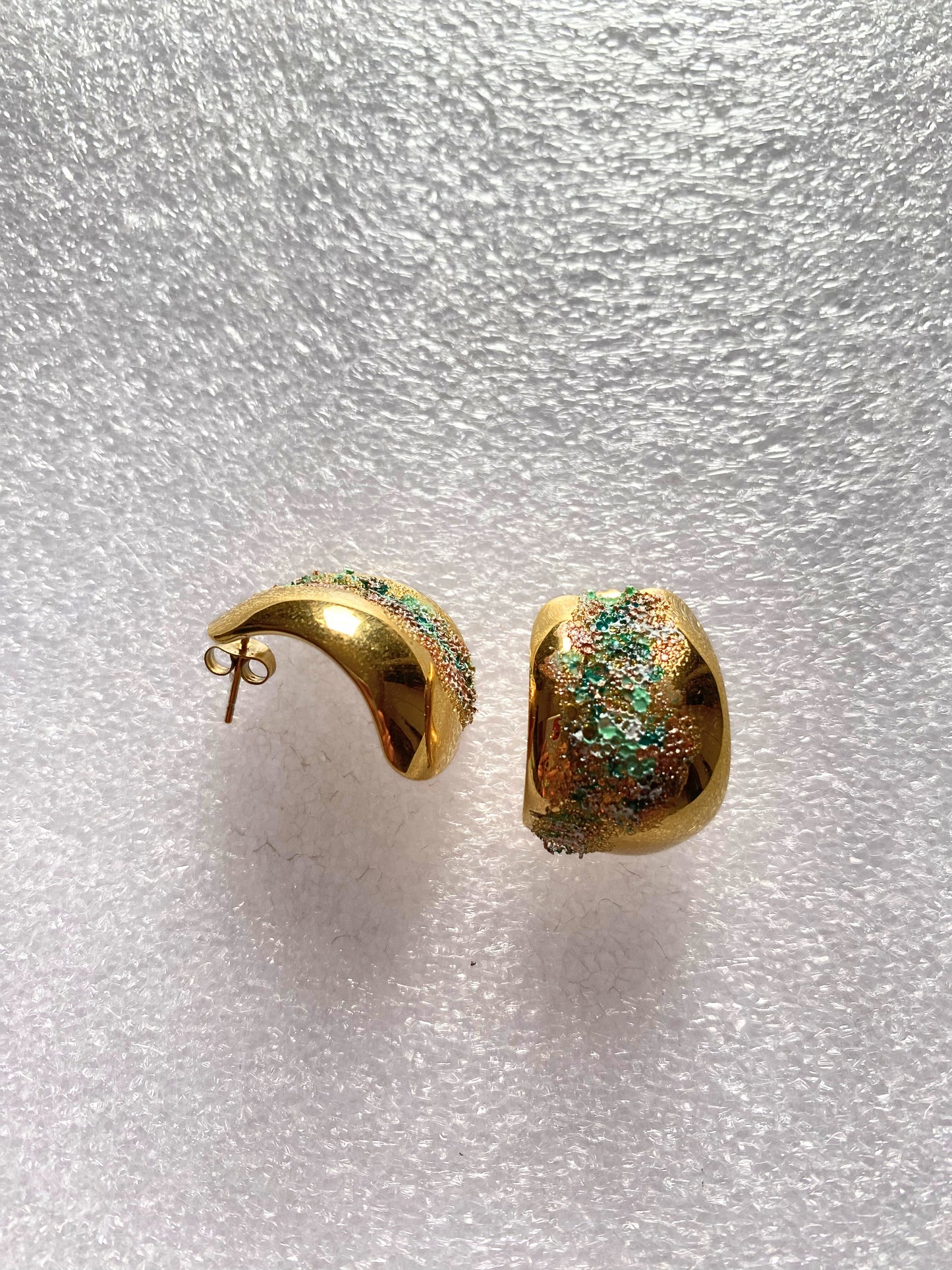 Crispy earrings - GREEN SQUARE