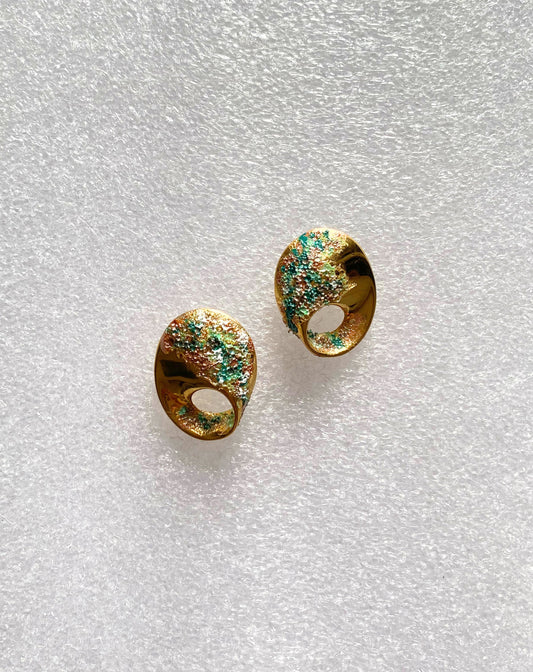 Crispy earrings - GREEN OVAL