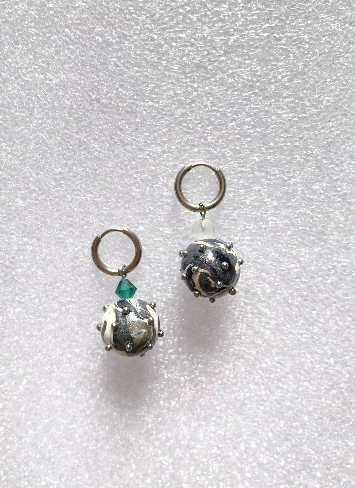 Wrecking ball earrings - SILVER