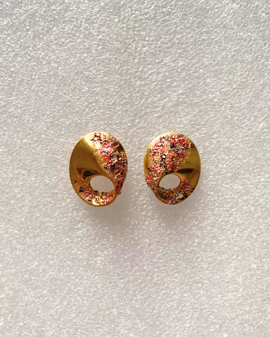 Crispy earrings - RED OVAL