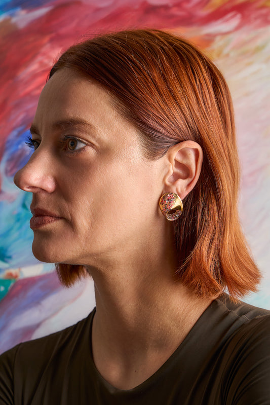 Crispy earrings - RED OVAL