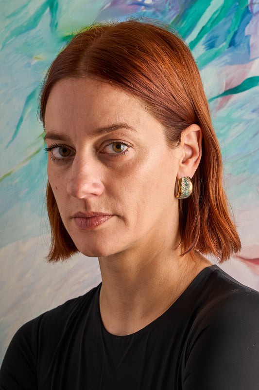 Crispy earrings - GREEN SQUARE