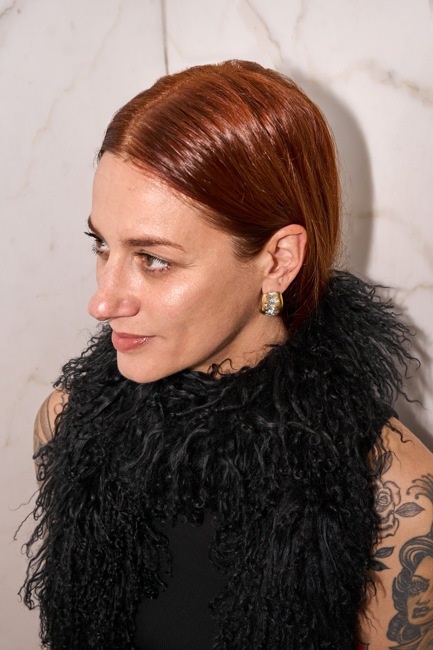 Crispy earrings - GREEN SQUARE
