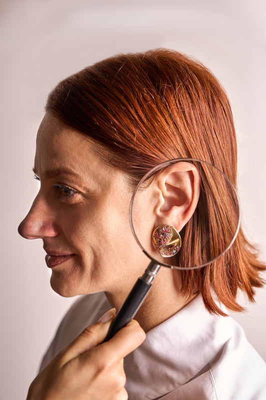 Crispy earrings - RED OVAL