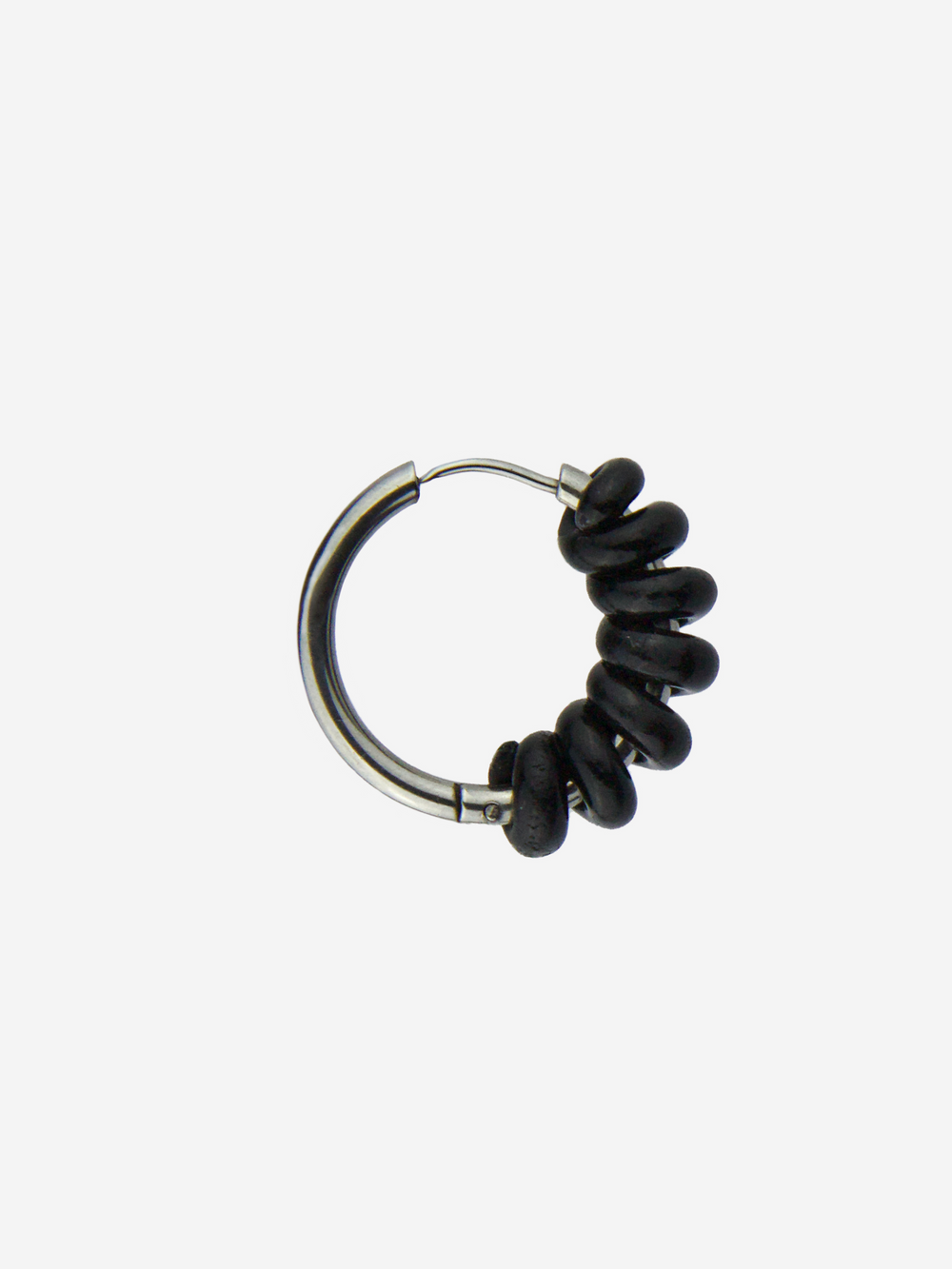 Cerchietto 2 cm Argento con Vermetto Nero Assoluto