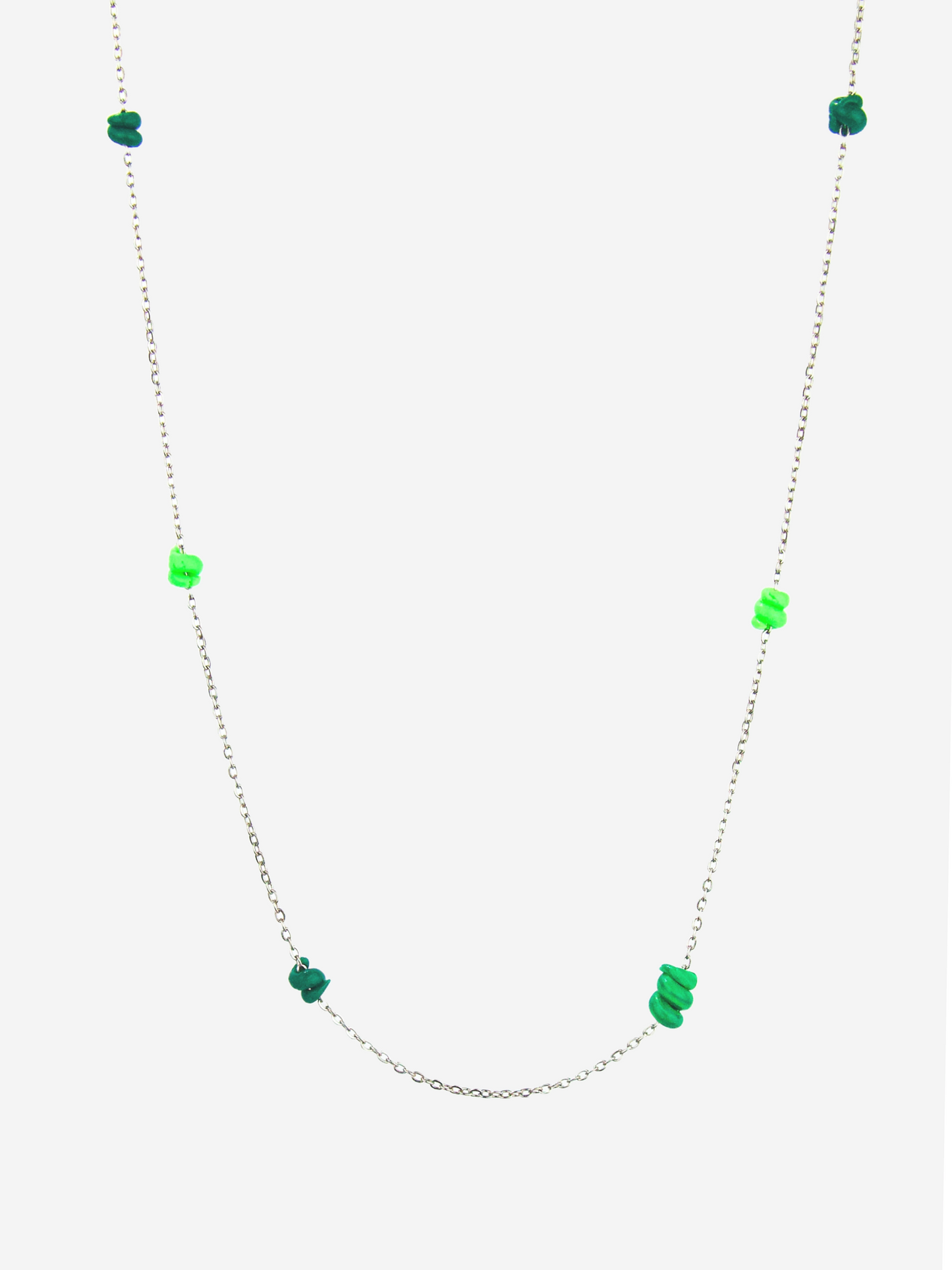 Collana Argento con Vermetti Verde Mix