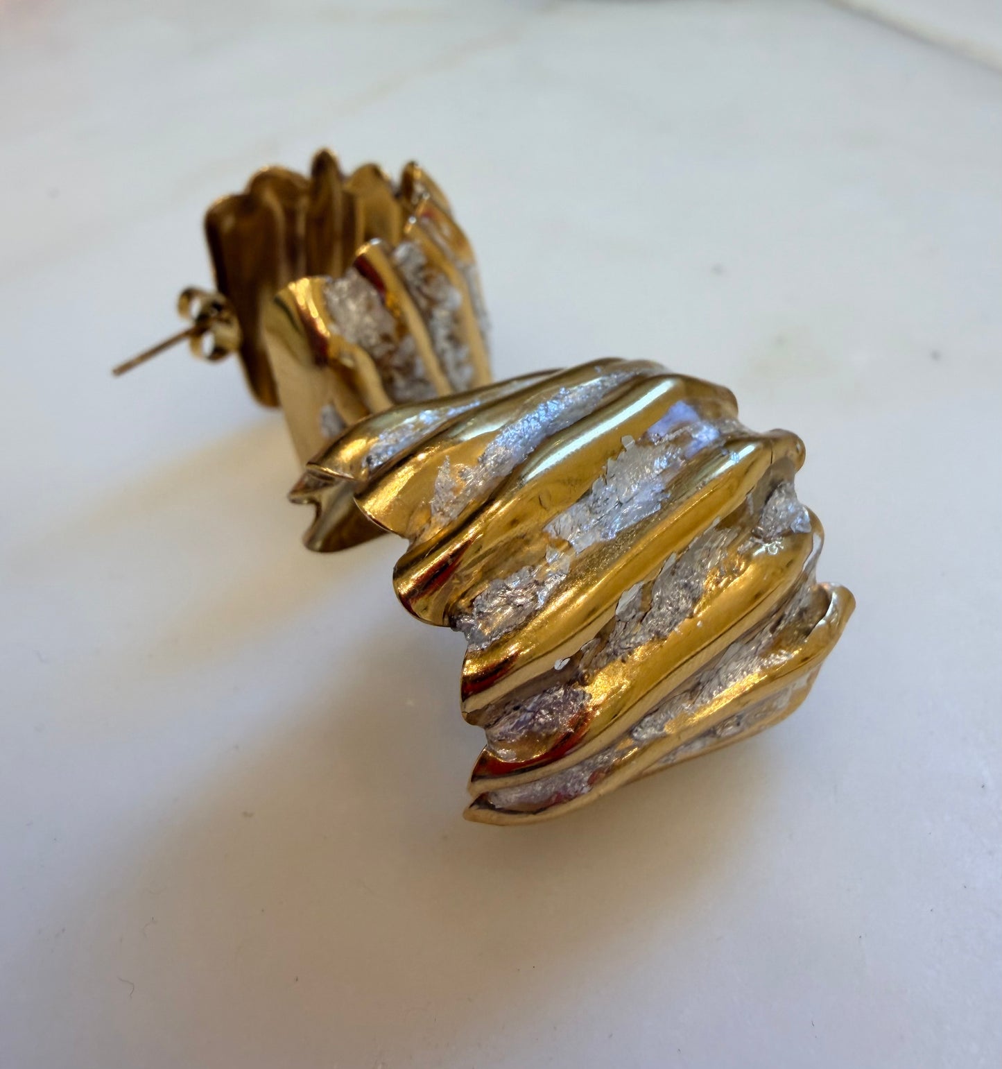 Chunky earrings - Foglia ARGENTO