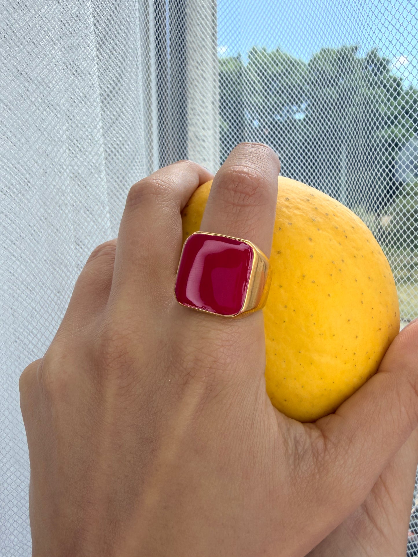 Chunky ring - MAGENTA