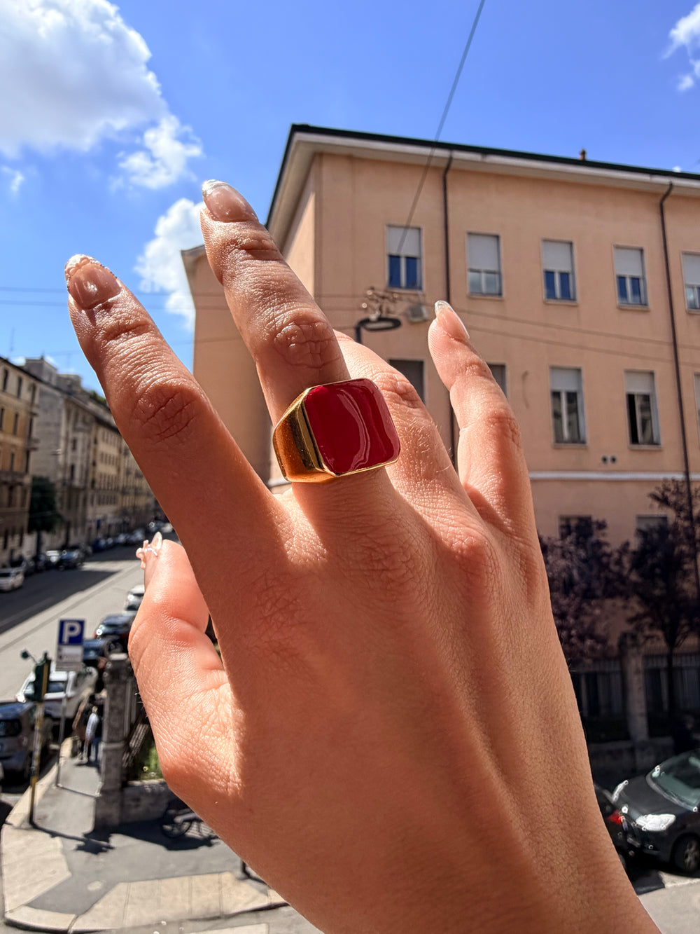 Chunky ring - MAGENTA