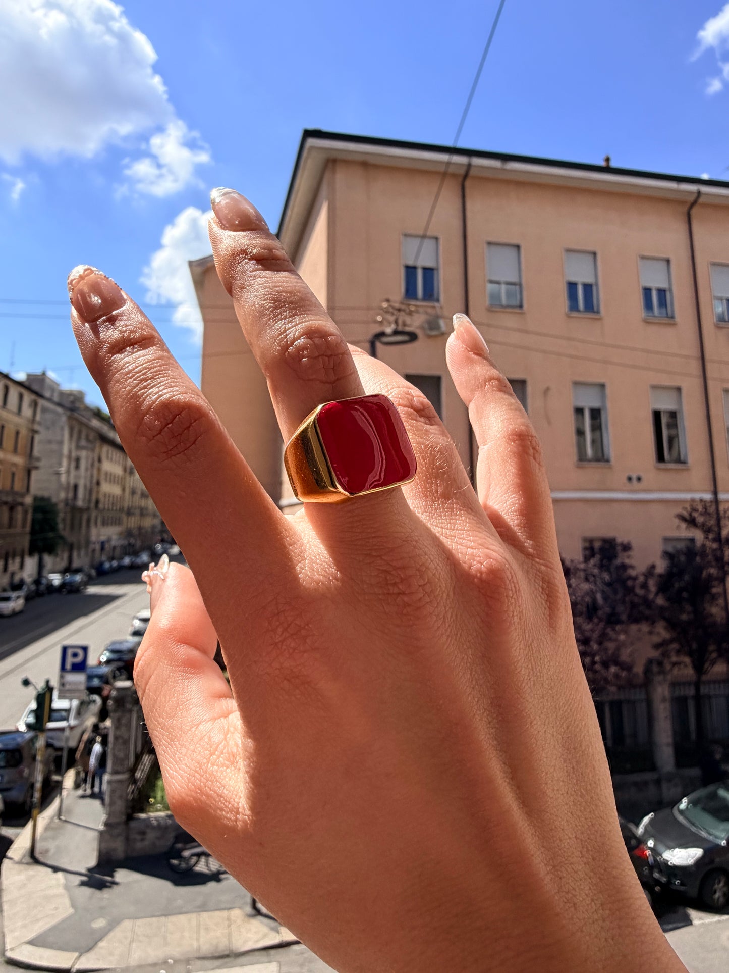 Chunky ring - MAGENTA