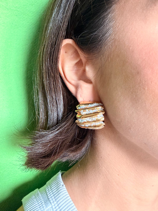 Chunky earrings - Foglia ARGENTO