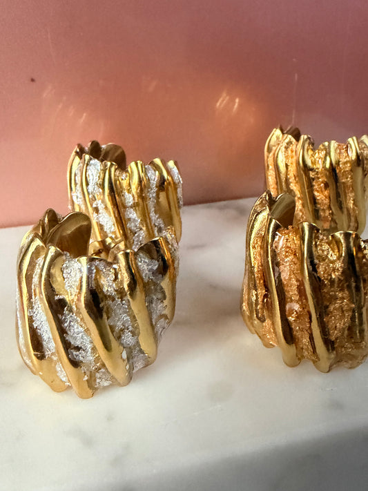 Chunky earrings - Foglia ARGENTO